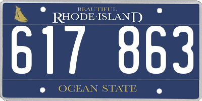 RI license plate 617863