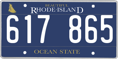 RI license plate 617865