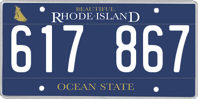 RI license plate 617867