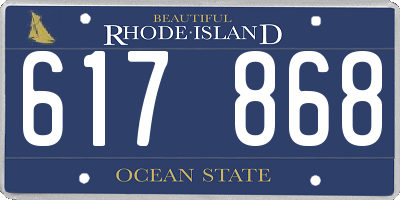 RI license plate 617868