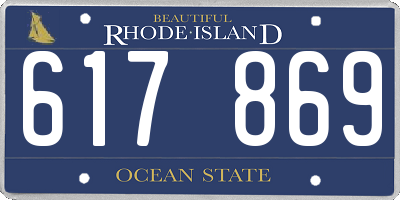RI license plate 617869