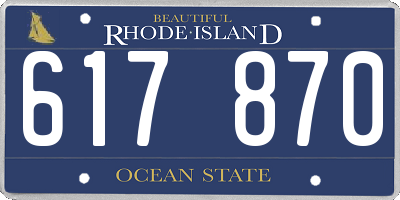 RI license plate 617870