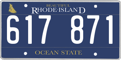 RI license plate 617871