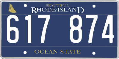RI license plate 617874