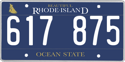 RI license plate 617875