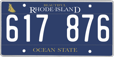 RI license plate 617876