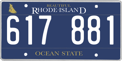 RI license plate 617881