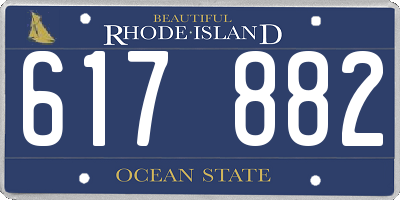 RI license plate 617882