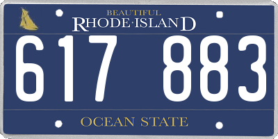 RI license plate 617883