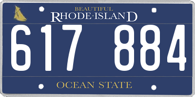RI license plate 617884