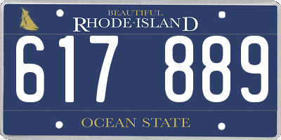 RI license plate 617889