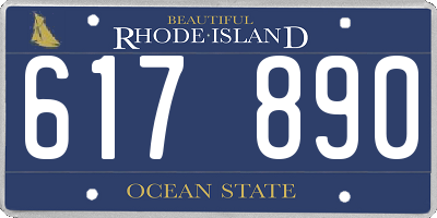 RI license plate 617890