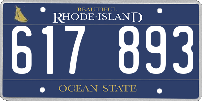 RI license plate 617893