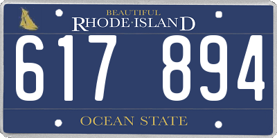 RI license plate 617894