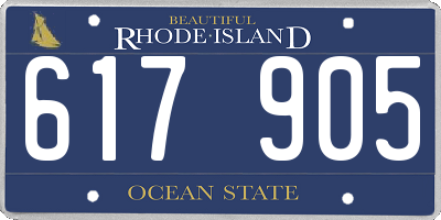 RI license plate 617905