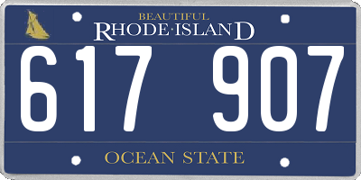 RI license plate 617907