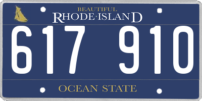 RI license plate 617910