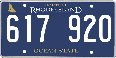 RI license plate 617920