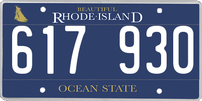 RI license plate 617930