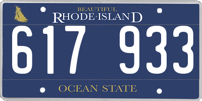 RI license plate 617933