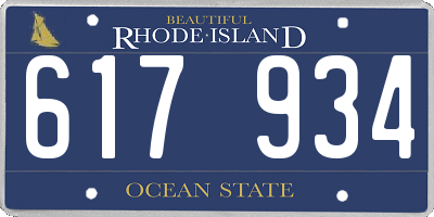 RI license plate 617934