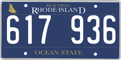 RI license plate 617936