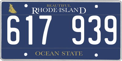 RI license plate 617939