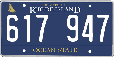RI license plate 617947