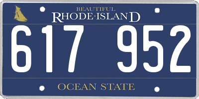 RI license plate 617952