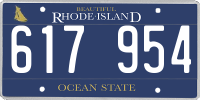 RI license plate 617954