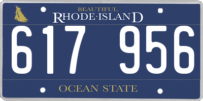 RI license plate 617956