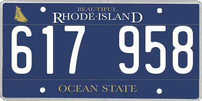 RI license plate 617958