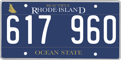 RI license plate 617960