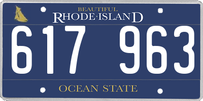 RI license plate 617963