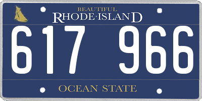 RI license plate 617966
