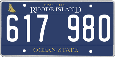 RI license plate 617980