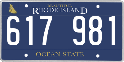 RI license plate 617981