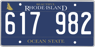 RI license plate 617982
