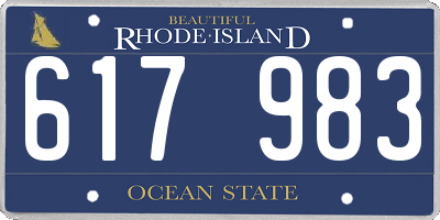 RI license plate 617983