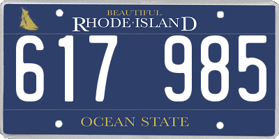 RI license plate 617985