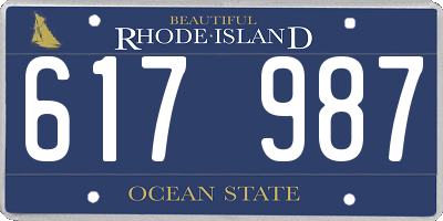 RI license plate 617987