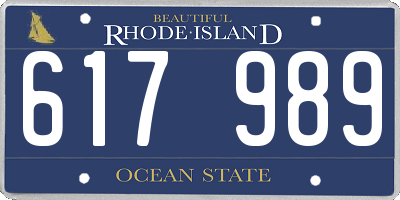 RI license plate 617989