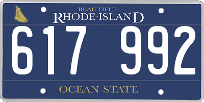 RI license plate 617992
