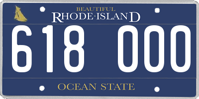 RI license plate 618000