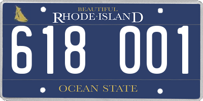 RI license plate 618001