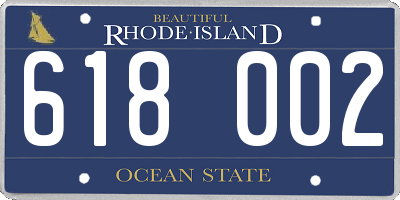 RI license plate 618002