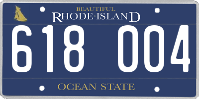 RI license plate 618004