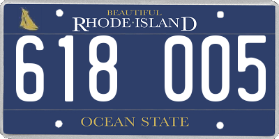 RI license plate 618005