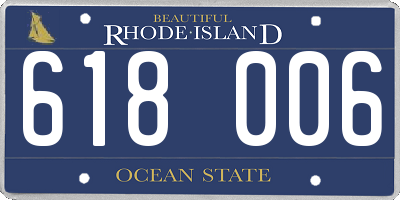 RI license plate 618006
