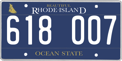 RI license plate 618007